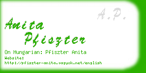 anita pfiszter business card